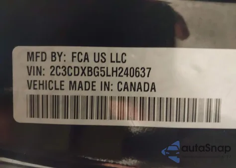 2020 Dodge Charger Sxt Rwd из США, поврежденный, VIN 2C3CDXBG5LH240637